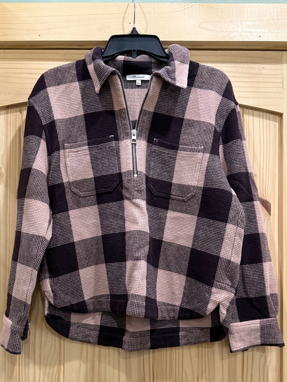 Madewell Half-Zip Plaid Pullover Shirt Jacket